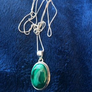 sterling silver malachite necklace